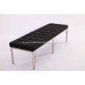 Knoll black leather bench